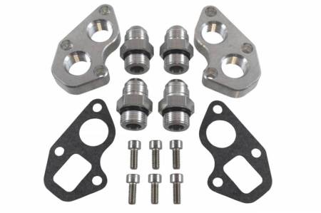 ICT Billet - ICT Billet 551755-REM - Gen V LT Remote Water Pump Mounting Plates Kit w/ -12AN Adapters LT1 L83 L86