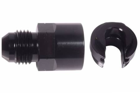 ICT Billet - ICT Billet AN809-01B - Threaded Fuel Rail Quick Connect Fitting -Line Adapter -6AN to 5/16" Tube LS LS1
