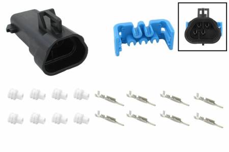 ICT Billet - ICT Billet WC0XY39 - Oxygen Sensor (O2) Black Trapezoid Male Wire Connector Component Kit