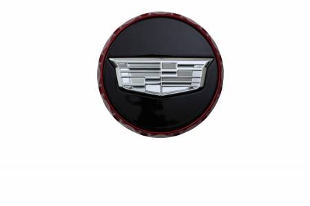 GM Accessories - GM Accessories 84718964 - Center Cap in Black with Red Accent and Monochrome Cadillac Logo