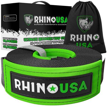 Rhino USA - Rhino USA TOWSTRAP-330 - 3’’ X 30’ Ultimate Recovery Tow Strap