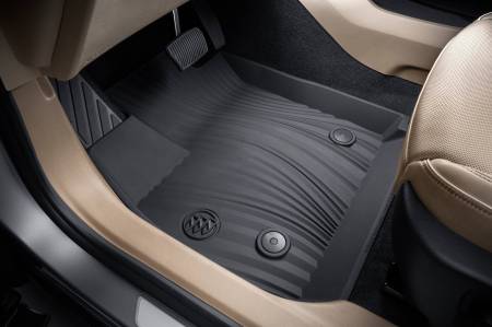 GM Accessories - GM Accessories 85647097 - First-Row Premium All-Weather Floor Liners in Ebony with Buick Logo [2021+ Envision]