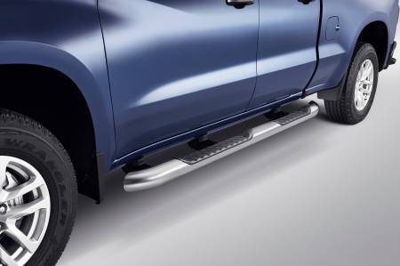 GM Accessories - GM Accessories 84011359 - Double Cab 4-Inch Round Assist Steps in Chrome [2019+ Silverado 1500]