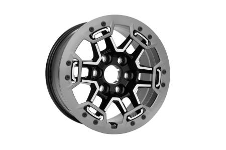 GM Accessories - GM Accessories 84605401 - 17x8-Inch Aluminum Multi-Spoke Beadlock Capable Wheel in Gloss Black with Argent Metallic Trim Ring [2023+ Canyon]