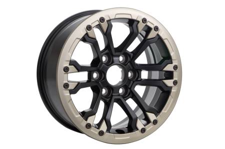 GM Accessories - GM Accessories 85628902 - 18x8-Inch 12-Spoke Beadlock Capable Wheel in Low Gloss Black with Oxide Gold Ring [2022+ Silverado 1500]