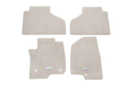 GM Accessories - GM Accessories 85517636 - First and Second-Row Premium Carpeted Floor Mats in Whisper Beige with Cadillac Logo [2022+ Escalade]