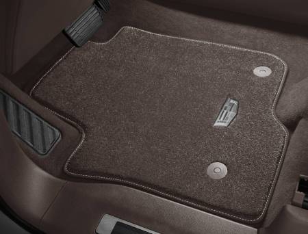 GM Accessories - GM Accessories 85105138 - First and Second-Row Premium Carpeted Floor Mats in Very Dark Atmosphere with Cadillac Logo [2021+ Escalade]