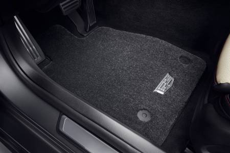 GM Accessories - GM Accessories 84880490 - First and Second-Row Premium Carpeted Floor Mats in Jet Black with Cadillac Logo [2020+ CT5]