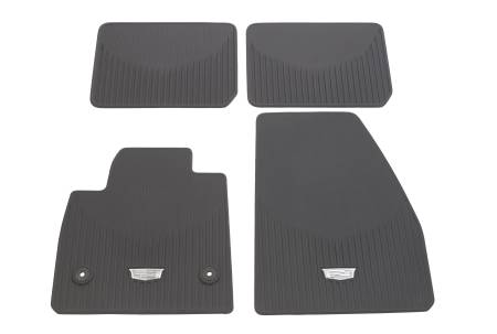 GM Accessories - GM Accessories 84988007 - First and Second-Row Premium All-Weather Floor Mats in Dark Titanium with Cadillac Logo [2020+ XT6]