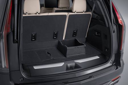 GM Accessories - GM Accessories 84958042 - Premium Carpeted Cargo Area Mat in Jet Black with Integrated Cargo Bin