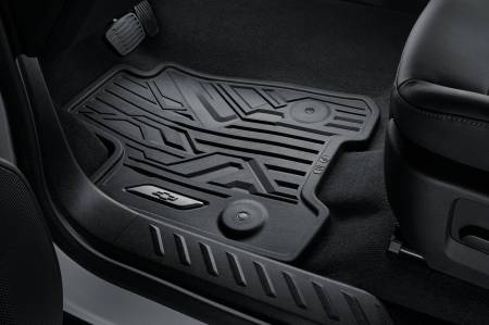 GM Accessories - GM Accessories 85654731 - First-Row Premium All-Weather Floor Mats in Jet Black with Bowtie Logo [2023+ Colorado]