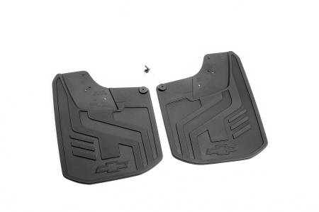 GM Accessories - GM Accessories 84944119 - Rear Flat Splash Guards in Black with Bowtie Logo [2023+ Colorado]