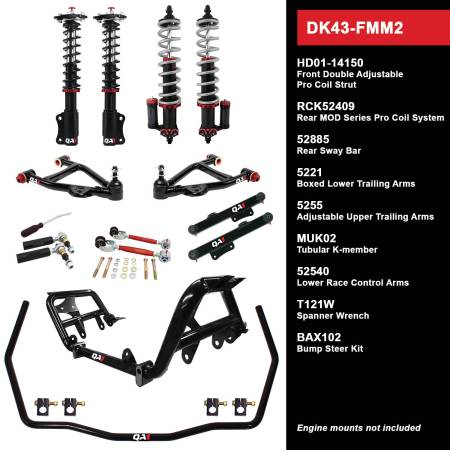 QA1 - QA1 DK43-FMM2 - Level 3 Drag Kit, 87-89 Mustang, Wide Stance