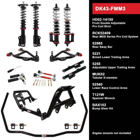 QA1 - QA1 DK43-FMM3 - Level 3 Drag Kit, 90-93 Mustang, Wide Stance