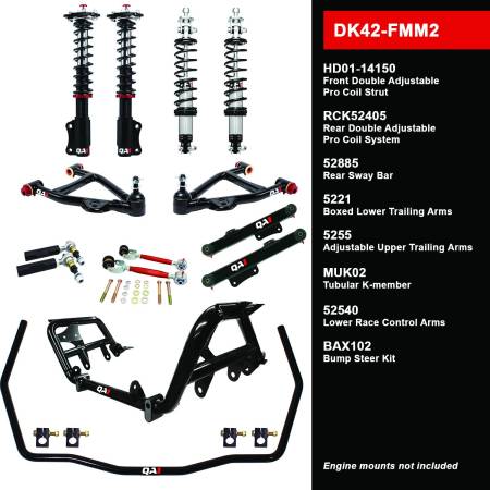 QA1 - QA1 DK42-FMM2 - Level 2 Drag Kit, 87-89 Mustang, Wide Stance