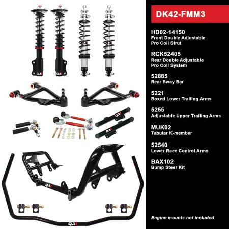 QA1 - QA1 DK42-FMM3 - Level 2 Drag Kit, 90-93 Mustang, Wide Stance