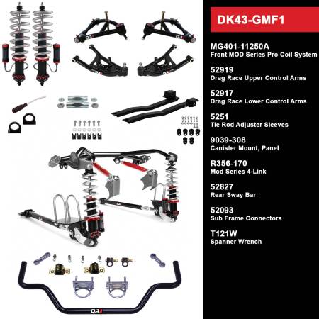 QA1 - QA1 DK43-GMF1 - Level 3 Full Vehicle Drag Kit, 67-69 GM F Body