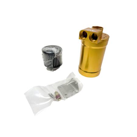 Motion Raceworks - Motion Raceworks 32-100GLD - Top Loader Billet Oil Catch Can, Dual 10AN Port (GOLD Anodized Finish)