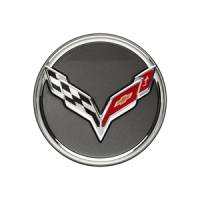 Genuine GM Parts - Genuine GM Parts 20995597 - Center Cap - Crossed-Flag Logo, Argent Background, Service Component [C7 Corvette] - Image 1