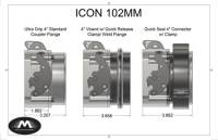 Motion Raceworks - Motion Raceworks 10-14009 - ICON 102mm Throttle Body and Ultra Grip 4" "Standard" Coupler Flange - Image 3
