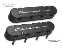 Holley - Holley 241-177 - 2-Piece "Chevrolet" Script Valve Cover - Gen Iii/Iv Ls - Satin Black Machined - Image 2