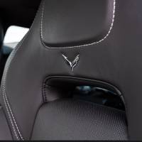 Genuine GM Parts - Genuine GM Parts 23256338 - C7 Corvette Competition Seat Crossed Flag Chrome Emblem - Image 1