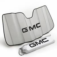 GM Accessories - GM Accessories 22987431 - Front Sunshade Package in Silver with Black GMC Logo - Image 1