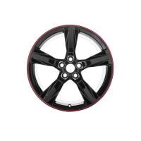 GM Accessories - GM Accessories 23333839 - 20x8.5-Inch Aluminum 5-Spoke Front Wheel in Gloss Black with Red Stripe [2021+ Camaro] - Image 2