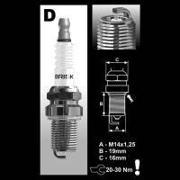 Brisk Spark Plugs - Brisk Racing D08S Silver Racing Spark Plug - 14mm - Image 2