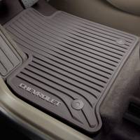 GM Accessories - GM Accessories 84162516 - Front-Row Premium All-Weather Floor Mats in Dark Atmosphere with Chevrolet Script [2018-2020 Traverse] - Image 1