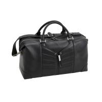 GM Accessories - GM Accessories 87850652 - Premium Leather Travel Bag in Jet Black with C8 Corvette Crossed Flags Logo - Image 2