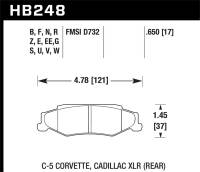 Hawk Performance - Hawk Performance HB248Z.650 - HPS Performance Ceramic Brake Pad - Image 2