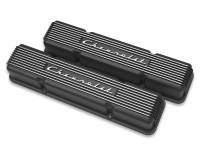 Holley - Holley 241-108 - Gm Licensed Vintage Series Sbc Valve Covers Satin Black Machined Finish - Image 2