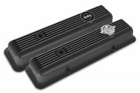 Holley - Holley 241-135 - Valve Covers - Muscle Series - Finned - Sbc - Satin Black Machined - Image 2