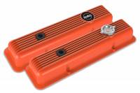 Holley - Holley 241-136 - Valve Covers - Muscle Series - Finned - Sbc - Factory Orange - Image 1