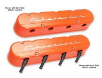 Holley - Holley 241-178 - 2-Piece "Chevrolet" Script Valve Cover - Gen Iii/Iv Ls - Factory Orange Machined - Image 2