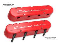 Holley - Holley 241-179 - 2-Piece "Chevrolet" Script Valve Cover - Gen Iii/Iv Ls - Gloss Red Machined - Image 2