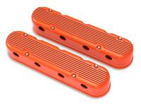 Holley - Holley 241-183 - 2-Piece Finned Valve Cover - Gen Iii/Iv Ls - Factory Orange Machined - Image 1