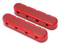 Holley - Holley 241-184 - 2-Piece Finned Valve Cover - Gen Iii/Iv Ls - Gloss Red Machined - Image 1