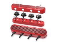 Holley - Holley 241-184 - 2-Piece Finned Valve Cover - Gen Iii/Iv Ls - Gloss Red Machined - Image 3