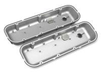 Holley - Holley 241-302 - Vintage Series Finned Valve Covers - Bbc - Satin Black Machined - Image 2