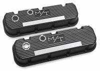 Holley - Holley 241-85 - M/T Valve Covers - Vintage Style - Finned - Bbc - Satin Black - Image 1