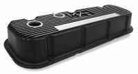 Holley - Holley 241-85 - M/T Valve Covers - Vintage Style - Finned - Bbc - Satin Black - Image 4