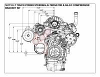 ICT Billet - ICT Billet 551118-3 - LT Gen V Swap C10 Truck Saginaw Power Steering & R4 A/C Compressor Bracket Kit - Image 7