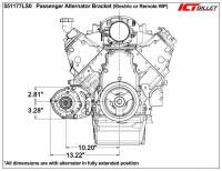 ICT Billet - ICT Billet 551177LS0-1 - LS Corvette Spacing Low Mount Alternator Bracket for Electric or Remote Water Pump Motor Plate - Image 7