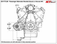 ICT Billet - ICT Billet 551177LS0-3 - LS Truck Spacing Low Mount Alternator Bracket for Electric or Remote Water Pump Motor Plate - Image 7