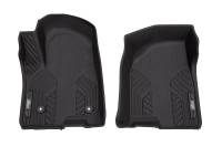 GM Accessories - GM Accessories 85545011 - First-Row Premium All-Weather Floor Liners in Jet Black with Bison Logo (for Models with Center Console) [2023+ Silverado] - Image 1
